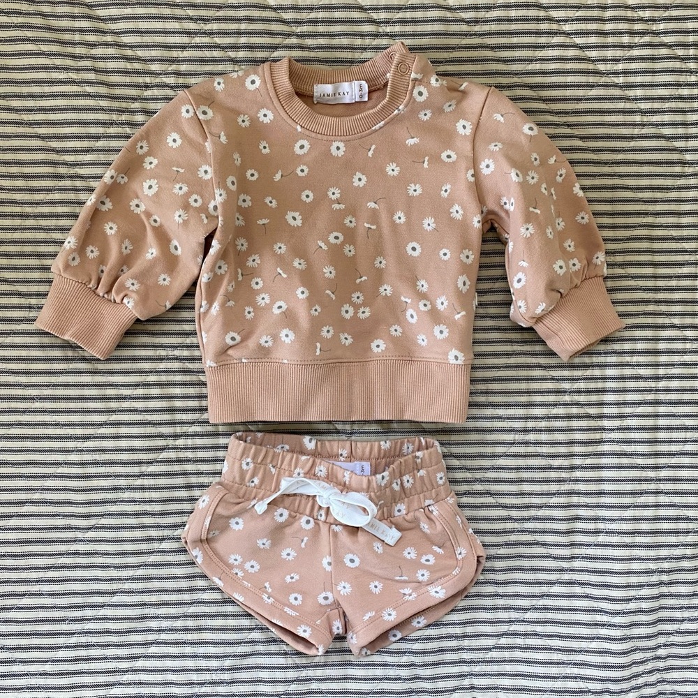 Jamie Kay Daisy Shorts and Sweatshirt Set 0-3